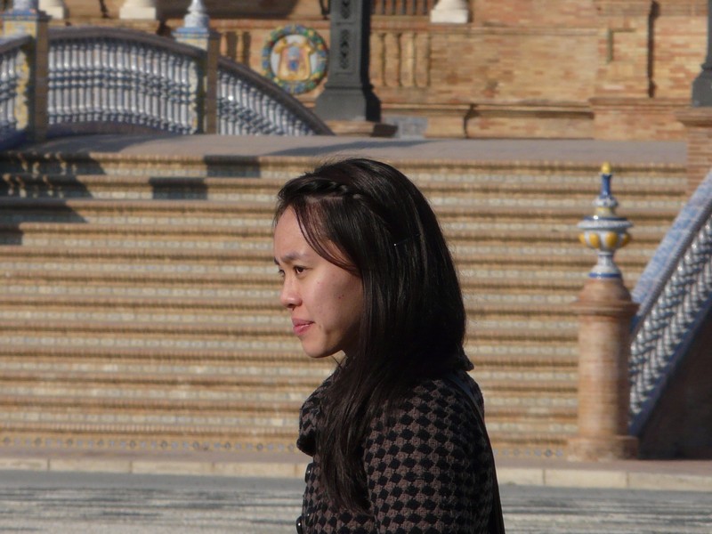 0219 P1180080 Seville Plaza de EspanaGirl