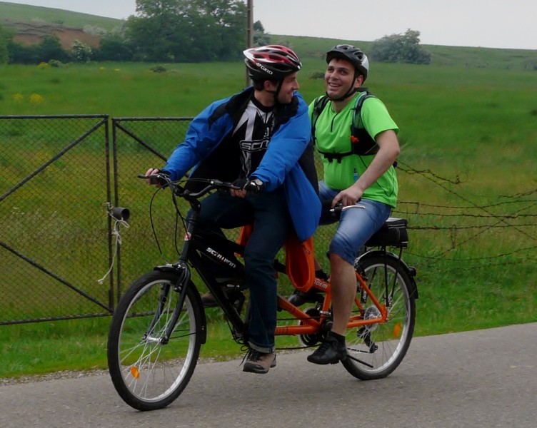P1200638 Chris and Kosmin on Tandem bike